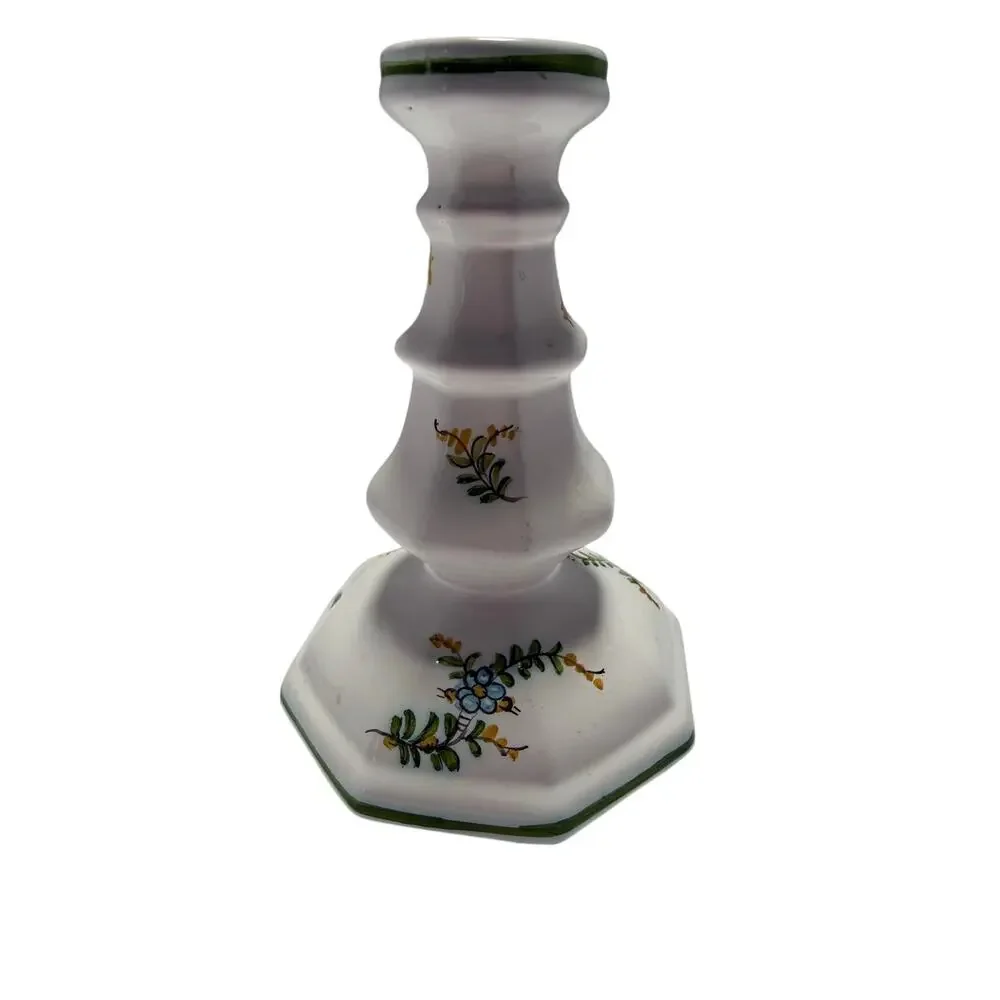 Pierre Deux French Faience Pottery Candlestick